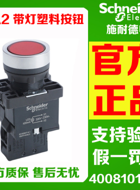 正品施耐德 XA2EW31/33/34/35/36/B1 B2 M1 M2 带灯塑料按钮22mm