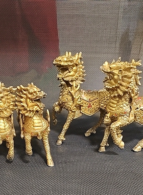 纯铜火麒麟龙马精神摆件家居摆件