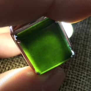 良玉正品 天然俄罗斯碧玉墨玉戒指男士扳指天然玉石银镶玉马鞍戒