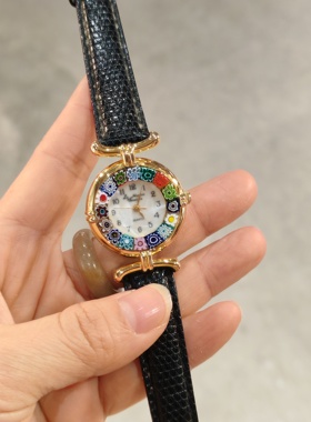 Vintage中古穆拉诺贝母复古手表女士腕表