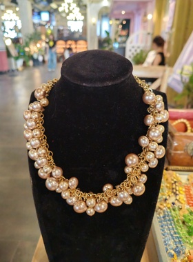 Vintage中古打标琉璃珍珠项链