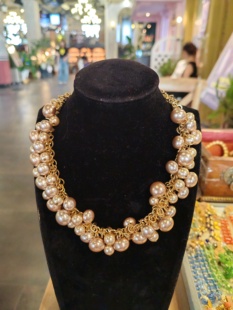 Vintage中古打标琉璃珍珠项链