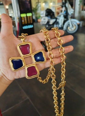 中古饰品中古品牌打标 vintage Anne klein珐琅彩项链