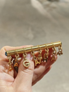 中古vintage品牌打标琉璃胸针