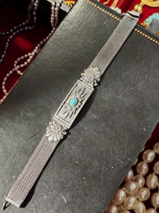 中古Vintage手链925银绿松手链