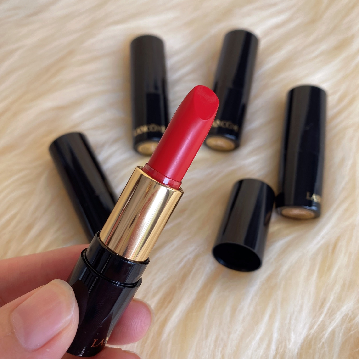 lancome/兰蔻菁纯丝缎口红小样1.6g 264#505#朱砂红持久显色