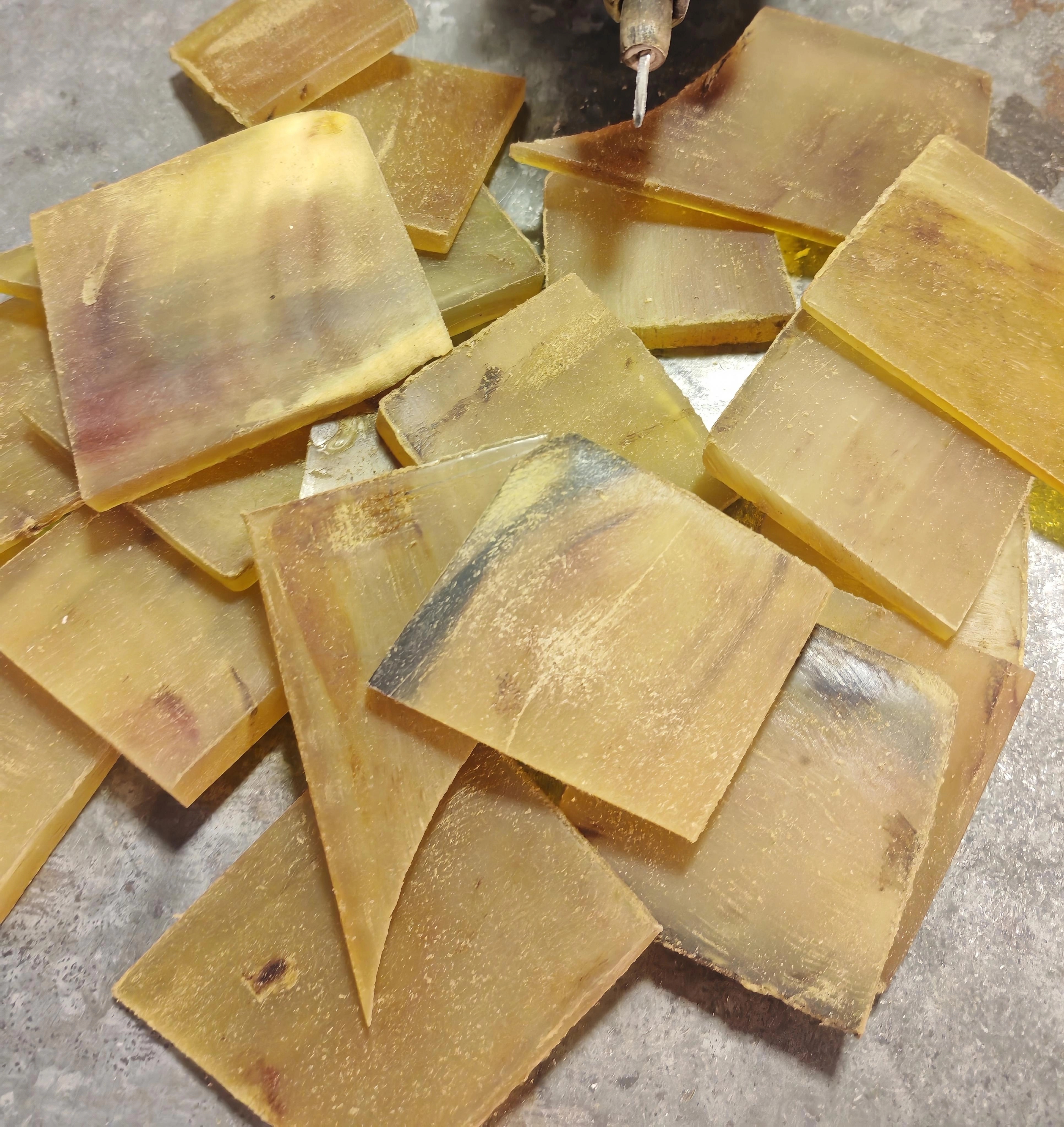 天然西藏牦牛角尖原材料通透玉质