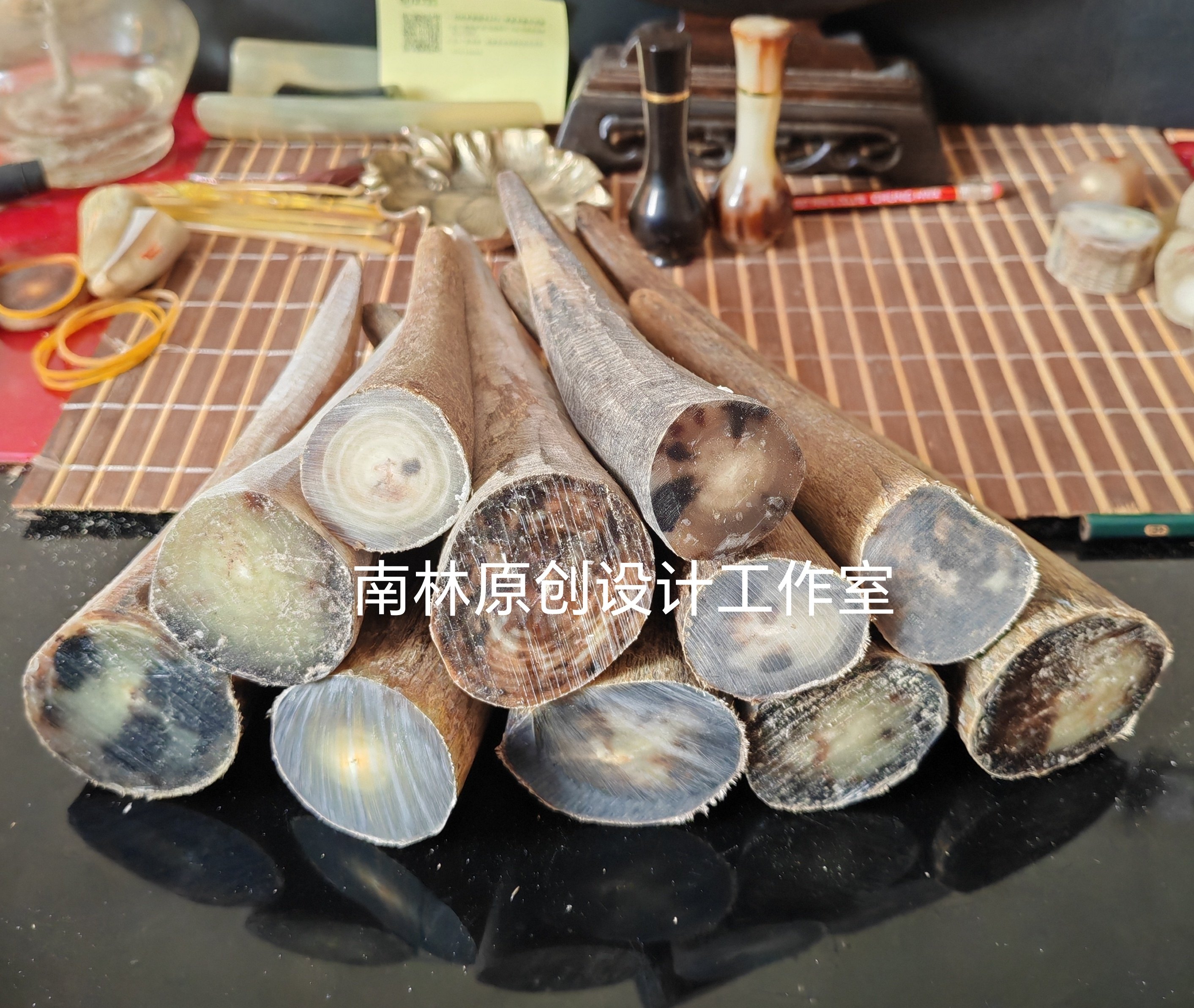 M22精选天然西藏白牦牛角首段原材料通透玉质色一物一图实物拍照