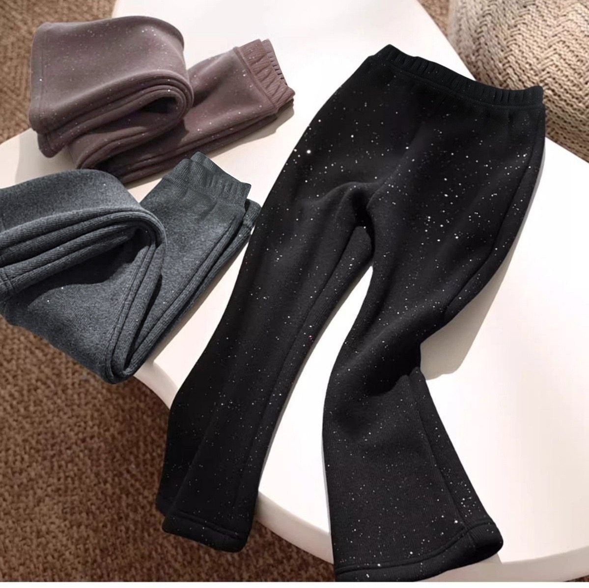 女童加绒加厚喇叭裤2025韩版宝宝亮晶晶韩版中小童弹力微喇裤长裤,童装/婴儿装/亲子装,裤子,淘宝优惠券,粉丝福利购,淘宝优惠卷