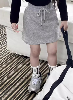 女童短裙夏季2025新款运动卫衣休闲半身裙中大童防走光裤裙小裙子