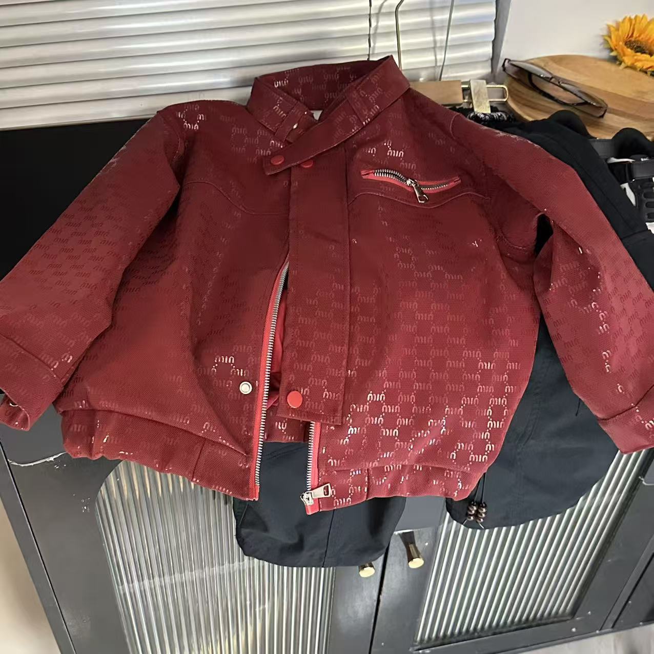 儿童皮衣外套男2025新款男女童红色韩版机车夹克洋气酷帅短款大衣