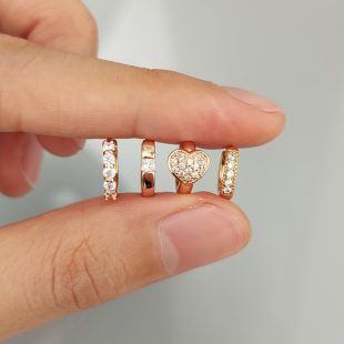 精致小耳圈耳环女 小耳朵耳骨钉 金色爱心形蝴蝶耳饰品睡觉不用摘