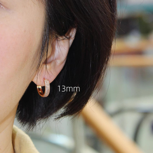 欧美耳环2025新款爆款复古气质高级感金色大圈圈水钻耳圈女圆圈款