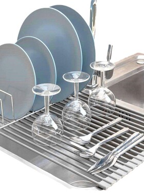 胶沥水架日韩可折叠沥水帘碗碟杯架房置物架沥水篮垫不生锈水槽