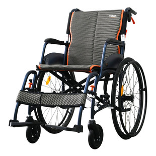 泰康手动轮椅A3大轮子镁合金轻便折叠互帮手推残疾人老年人轮椅