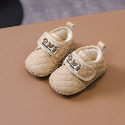 冬季0一1岁加绒加厚男女宝宝学步鞋6-18个月软底软面冬款婴幼儿鞋