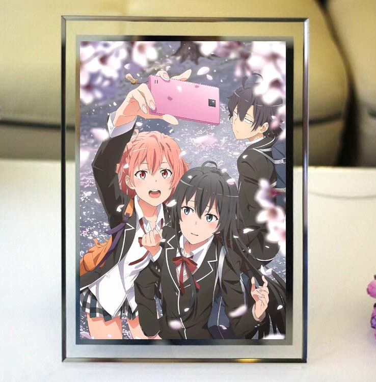 我的青春恋爱物语果然有问题水晶相框玻璃摆台照片定制动漫周边
