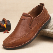 男式 老北京布鞋 仿皮鞋 春秋新款 商务休闲一脚蹬单鞋 子透气防臭日常