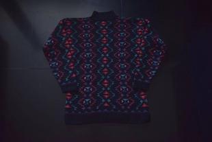 印第安navajo风格 美国11豆美式 复古图腾纯羊毛衣bbxb5093 包邮