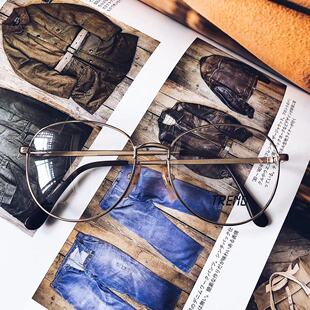 trend包邮美式复古文艺学院ivy古董平光面金属框架眼镜iaspyj652