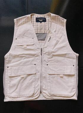 日单vintage古着孤品美式户外复古风格多口袋钓鱼背心马甲jac501