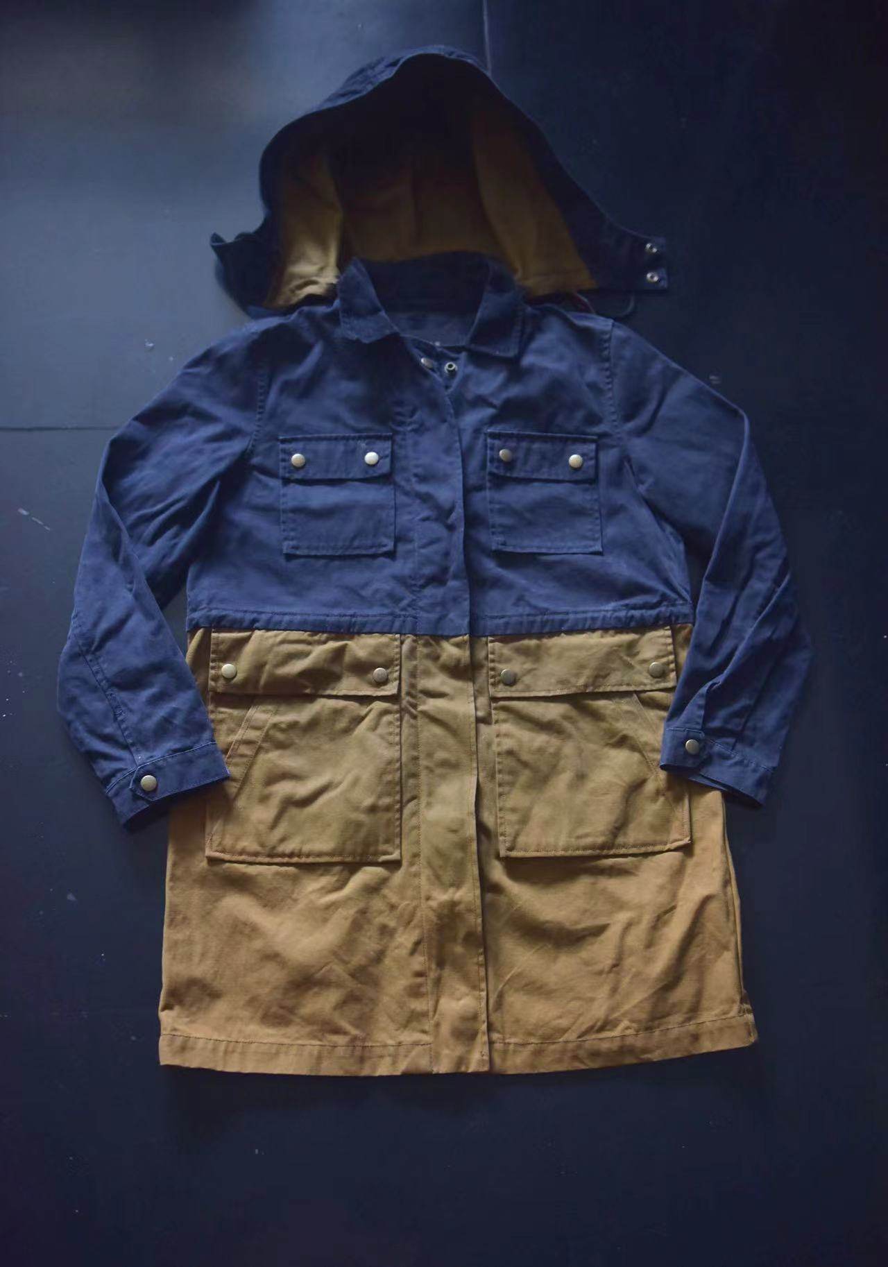 包邮vintage古着美国j苦美式复古连帽长款重磅外套夹克jac1344