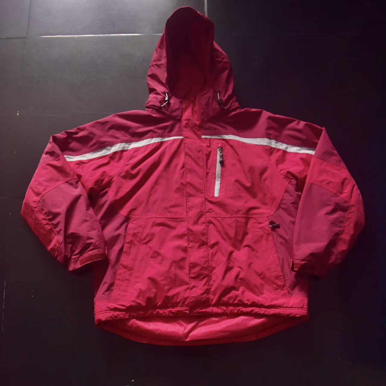 Vintage古着泰国产美国11豆美式复古户外机能连帽夹棉外套ts919