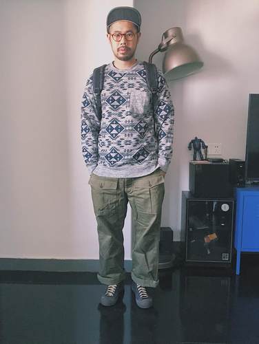 包邮美式印第安复古风格长袖t恤