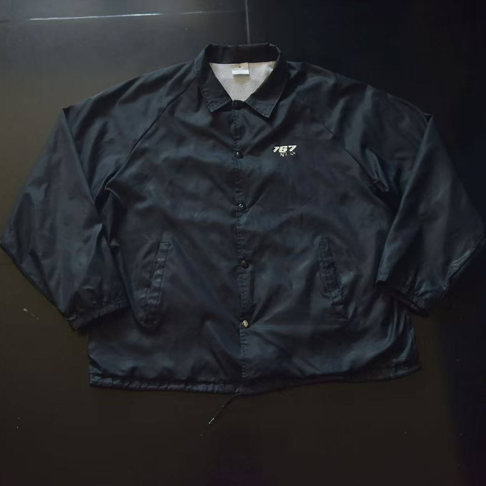 vintage古着美国产a记美式复古潮流飞机印花教练夹克外套jac2367