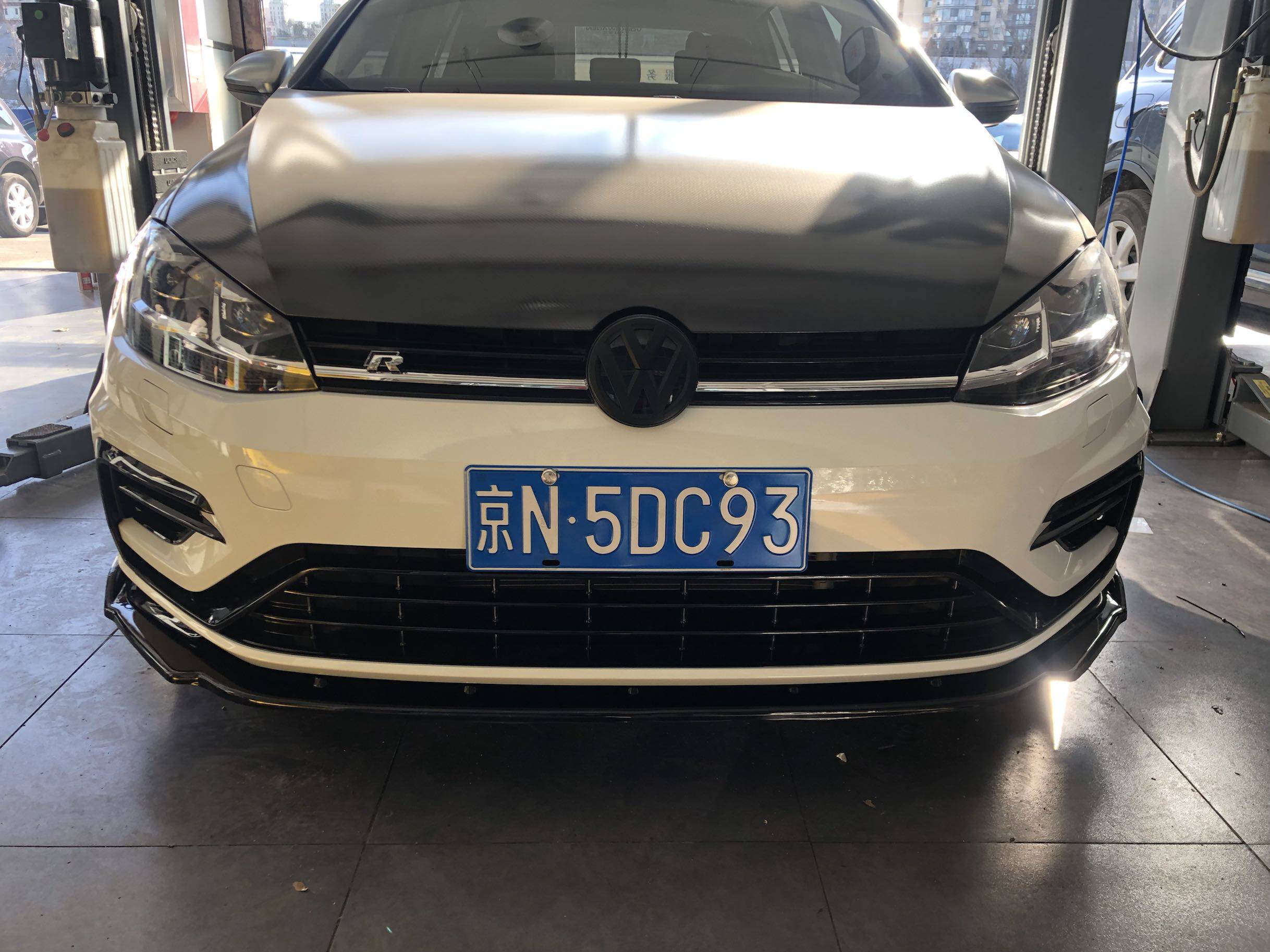 大众高尔夫7.5 rline r gti 改装前唇前铲小包围pur碳纤维r-line