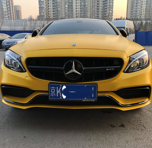 奔驰新C级W205 C200L coupe C260L改装C63AMG四出尾喉后唇大包围