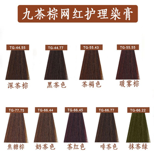 九茶棕色染膏黑茶色发廊专用美发网红流行色潮色一步到位单支染膏