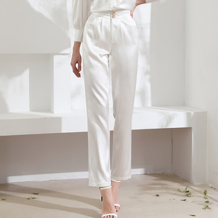 拓美2026春季新款30姆米重磅真丝欧美风萝卜裤桑蚕丝高腰气质女裤