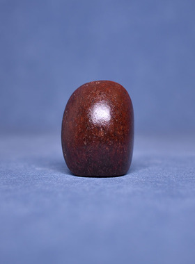 和田玉红皮糖籽料龟甲手牌手把件