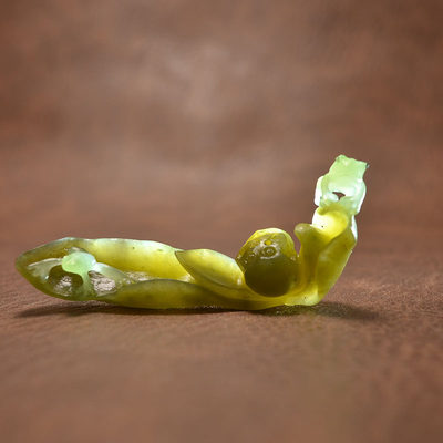 碧玉苹果绿荷花香插文房摆件笔搁