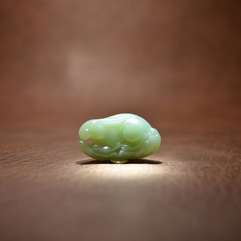 粉青碧玉生肖兔吊坠挂件小手把