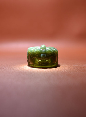 内径22青玉籽料兽面经典个性扳指