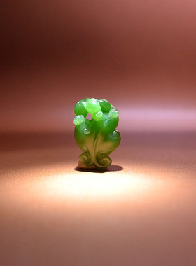 长30碧玉苹果绿螭龙挂坠手牌配珠