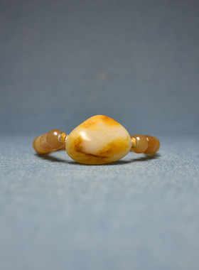 黄皮白玉原籽原石手牌手串配饰