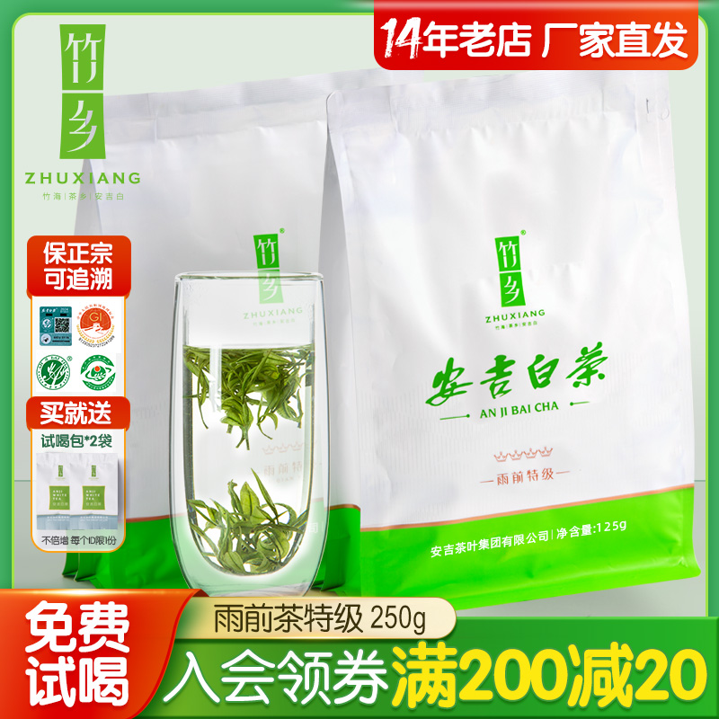 2024新茶上市竹乡安吉白茶特级正宗高山茶春茶250g袋装口粮茶新茶 茶 安吉白茶 原图主图