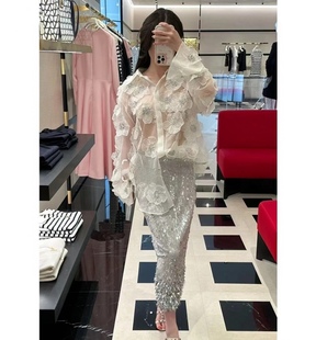 礼服裙纯手工钉闪耀亮钻腰间线条半身裙 OGARMA