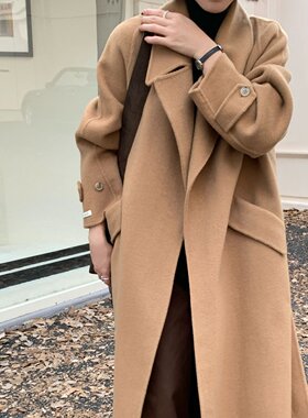 高端双面羊绒大衣女韩版长款女