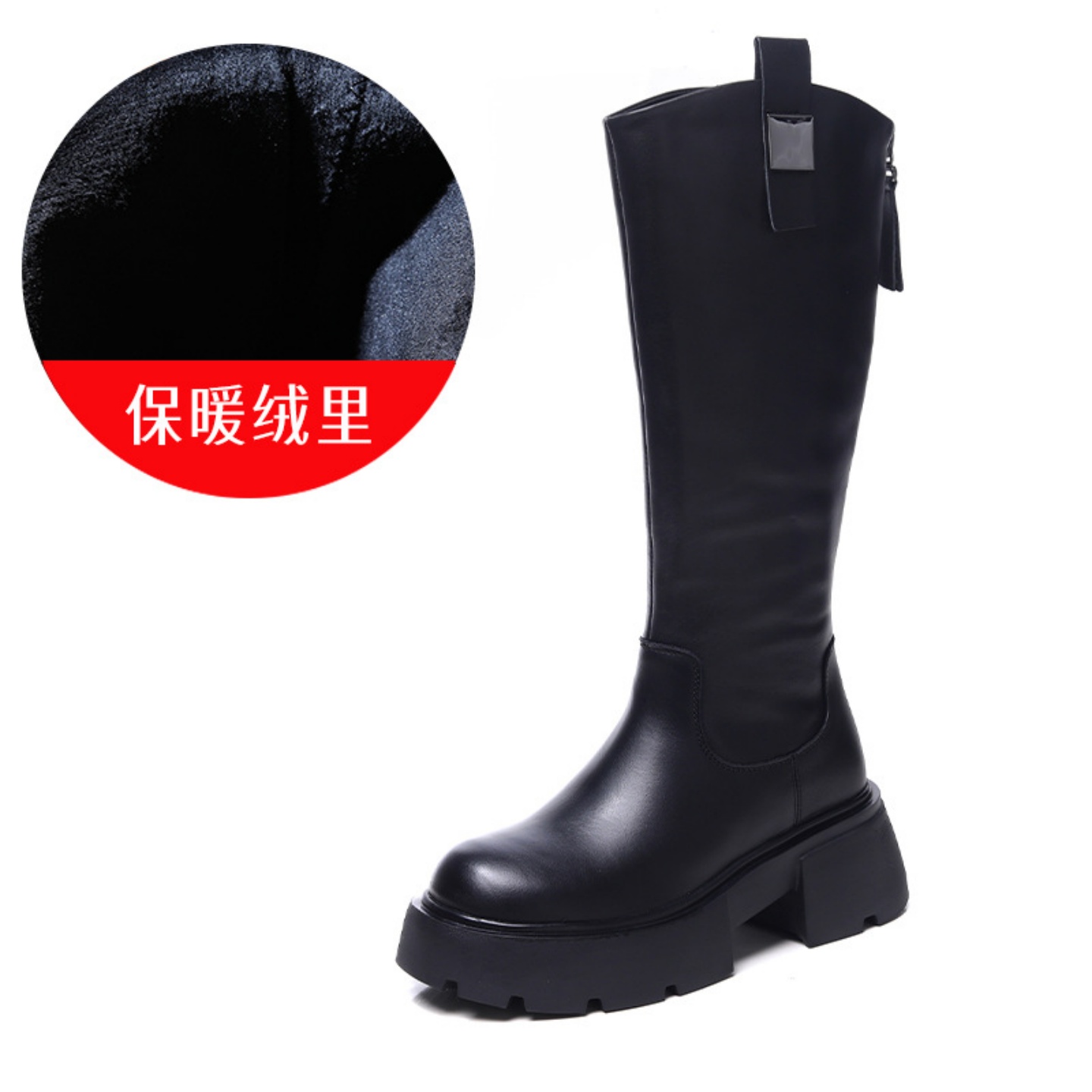 头层牛皮骑士靴女冬季长筒马丁靴
