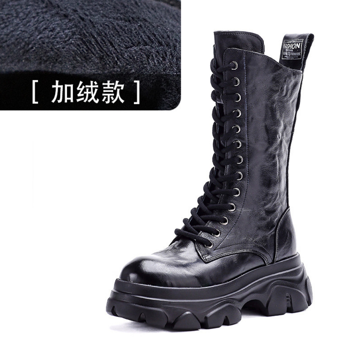 头层牛皮厚底马丁靴百搭机车靴子