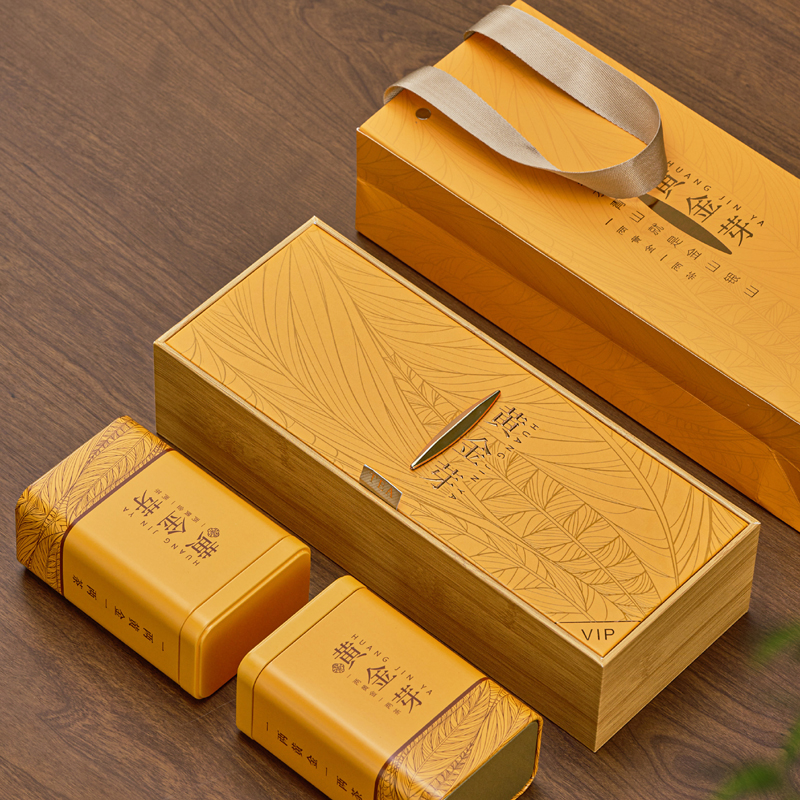 2两100克黄金芽白茶礼盒茶叶盒