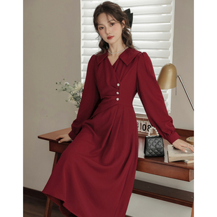 新中式高级气质显瘦法式桔梗设计感伴娘服连衣裙正式场合面试裙子