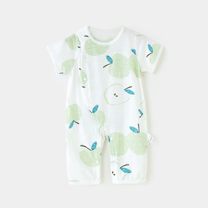 婴儿衣服夏季薄款宝宝短袖长裤哈衣纯棉新生儿爬服夏装睡衣空调