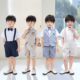 儿童六一短袖 马甲套装 背带幼儿花童宝宝演出西服 新款 男童礼服夏季