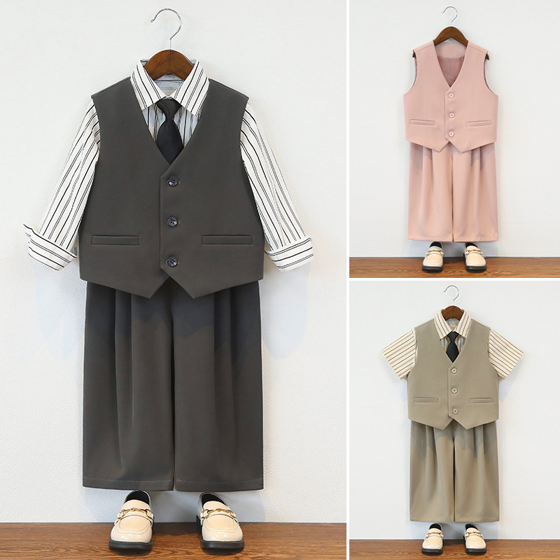 儿童西装套装夏秋新款韩版休闲主持人走秀演出服周岁六一男童礼服