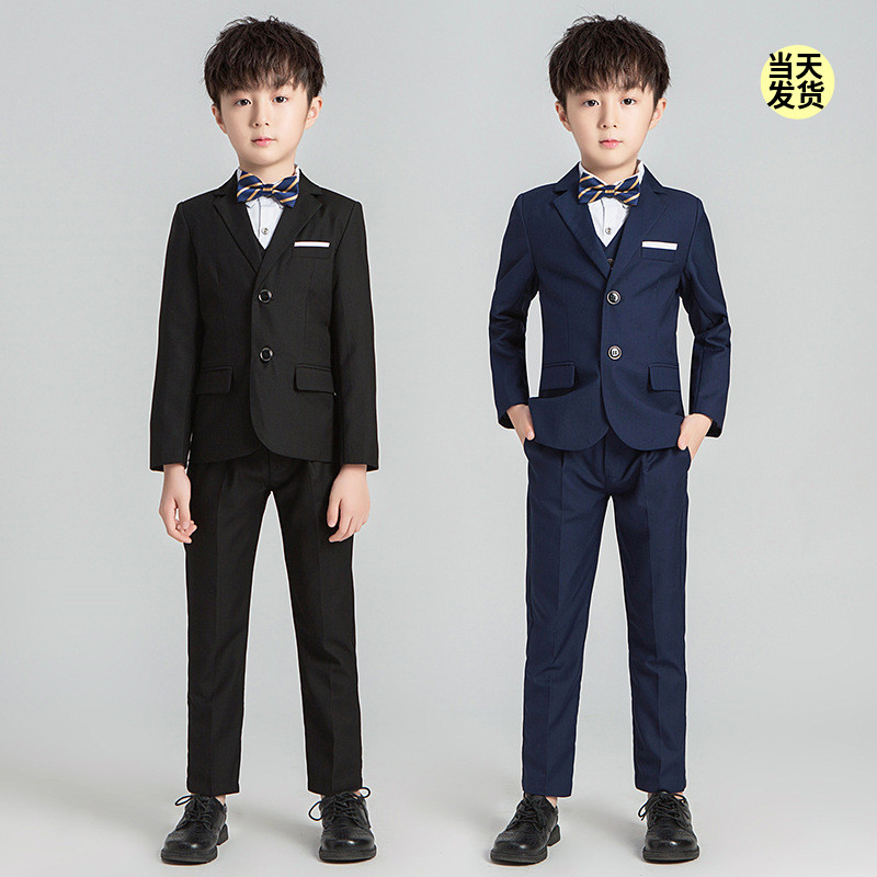 儿童西装套装春夏花童韩版钢琴演出礼服男童小西服小男孩英伦帅气
